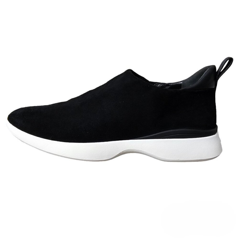 VIA SPIGA Livorno Platform Wedge Slip On Black Leather Sneakers